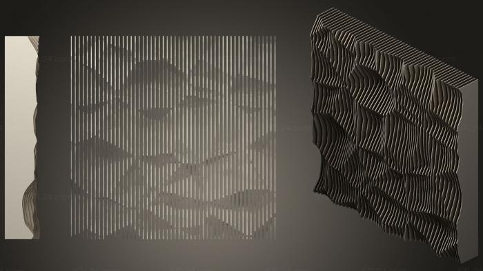 Geometrical panel (Parametric Walls3, PGM_0279) 3D models for cnc